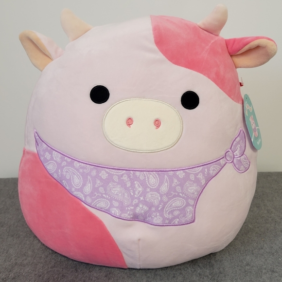 Squishmallows Other - 14” Reshma Pink Cow Bandana Plush Squishmallow Kellytoy Brand New HTF NWT